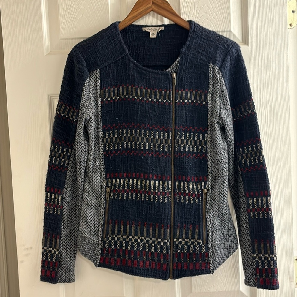 Lucky brand Moto jacket in mixed print